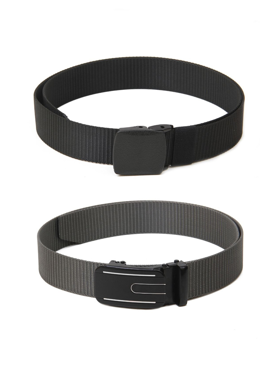 

Calvadoss Women Set Of 2 Textured Belts, Black