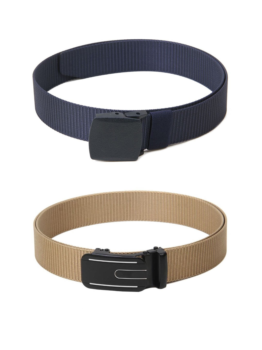 

Calvadoss Women Set Of 2 Textured Belts, Navy blue