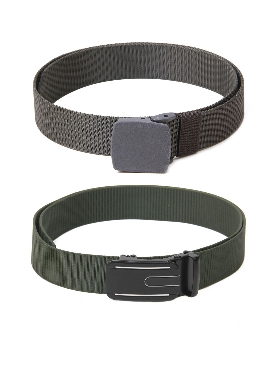 

Calvadoss Women Set Of 2 Textured Canvas Belt, Grey