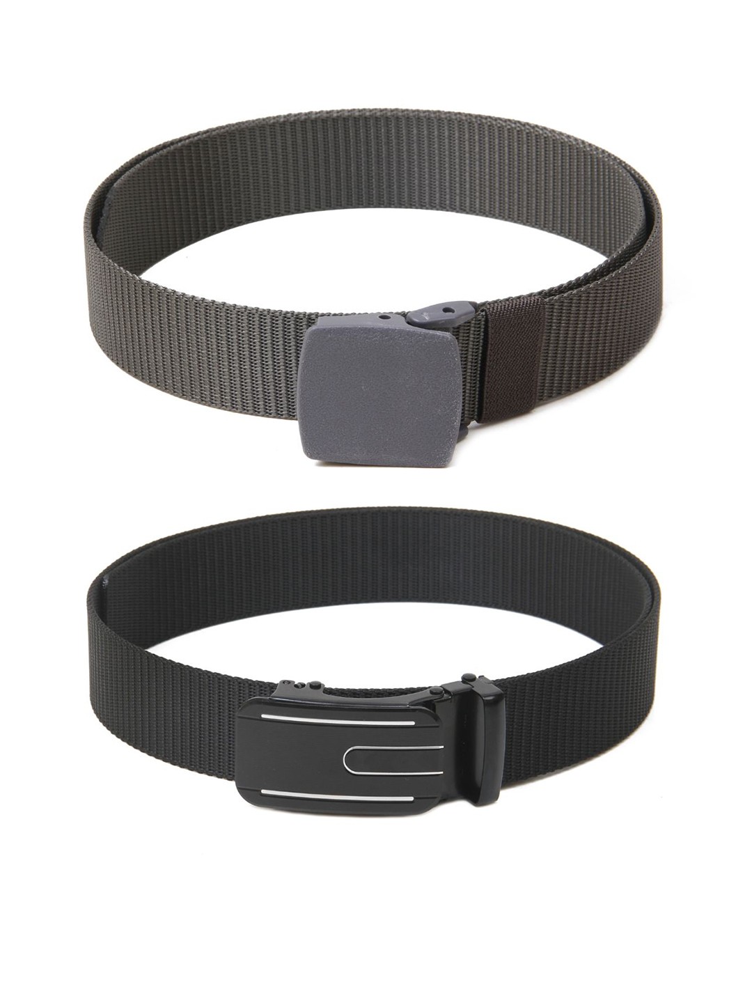 

Calvadoss Women Set Of 2 Textured Canvas Belt, Grey