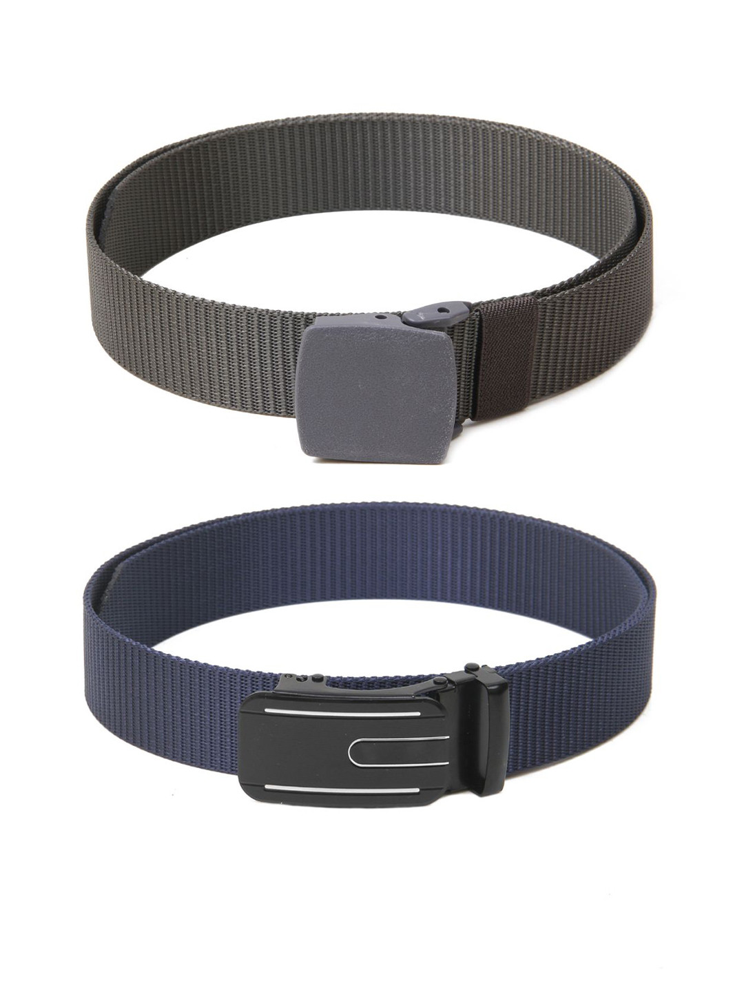 

Calvadoss Women Set of 2 Textured Belts, Grey