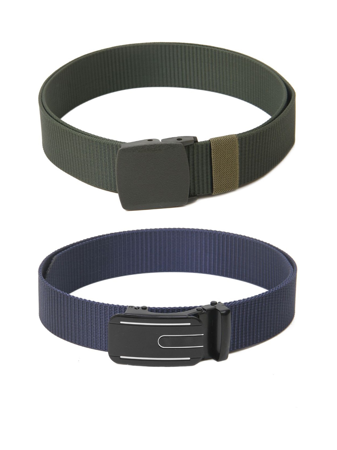 

Calvadoss Women Set Of 2 Textured Belts, Green