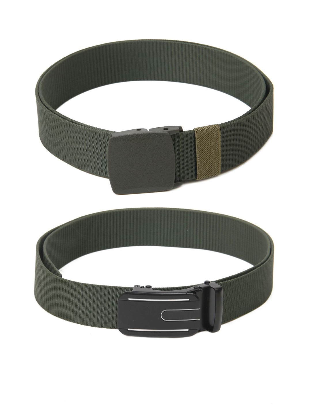 

Calvadoss Women Set Of 2 Textured Belts, Green