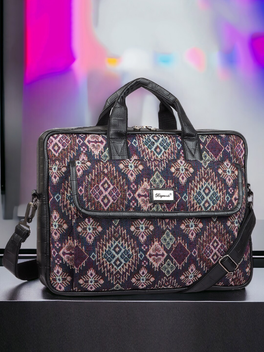 

bagneeds Printed Laptop Messenger Bag, Blue