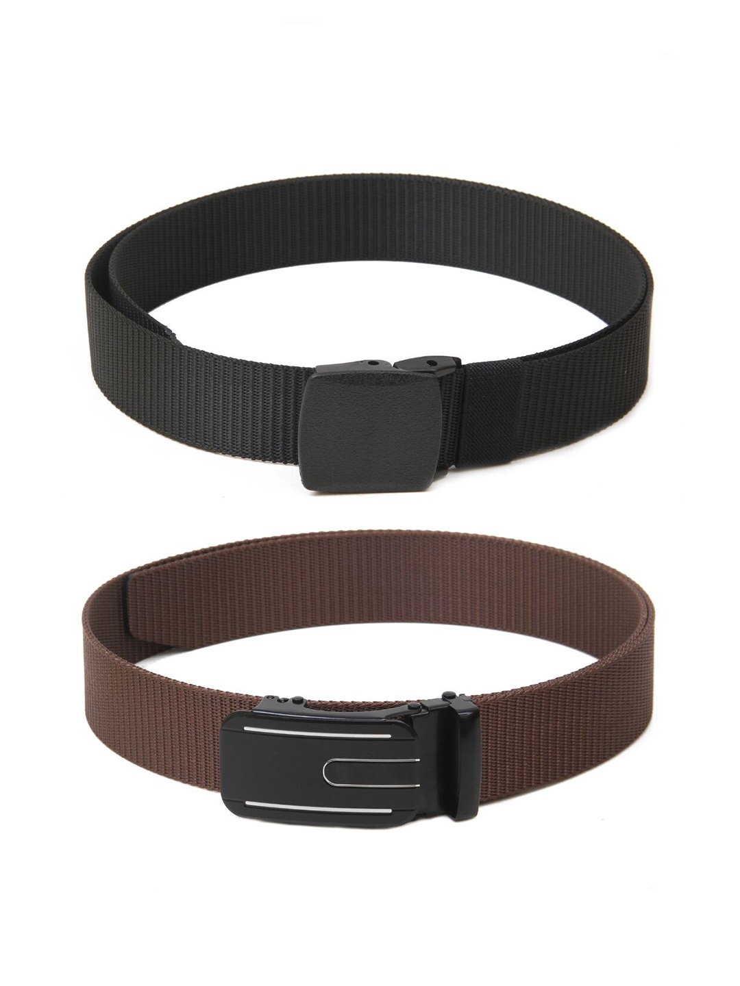 

Calvadoss Boys Set Of 2 Textured Belts, Black
