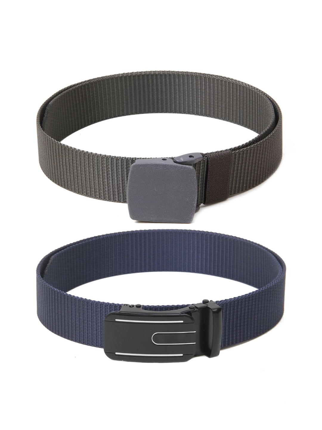 

Calvadoss Boys Set Of 2 Textured Canvas Belts, Grey