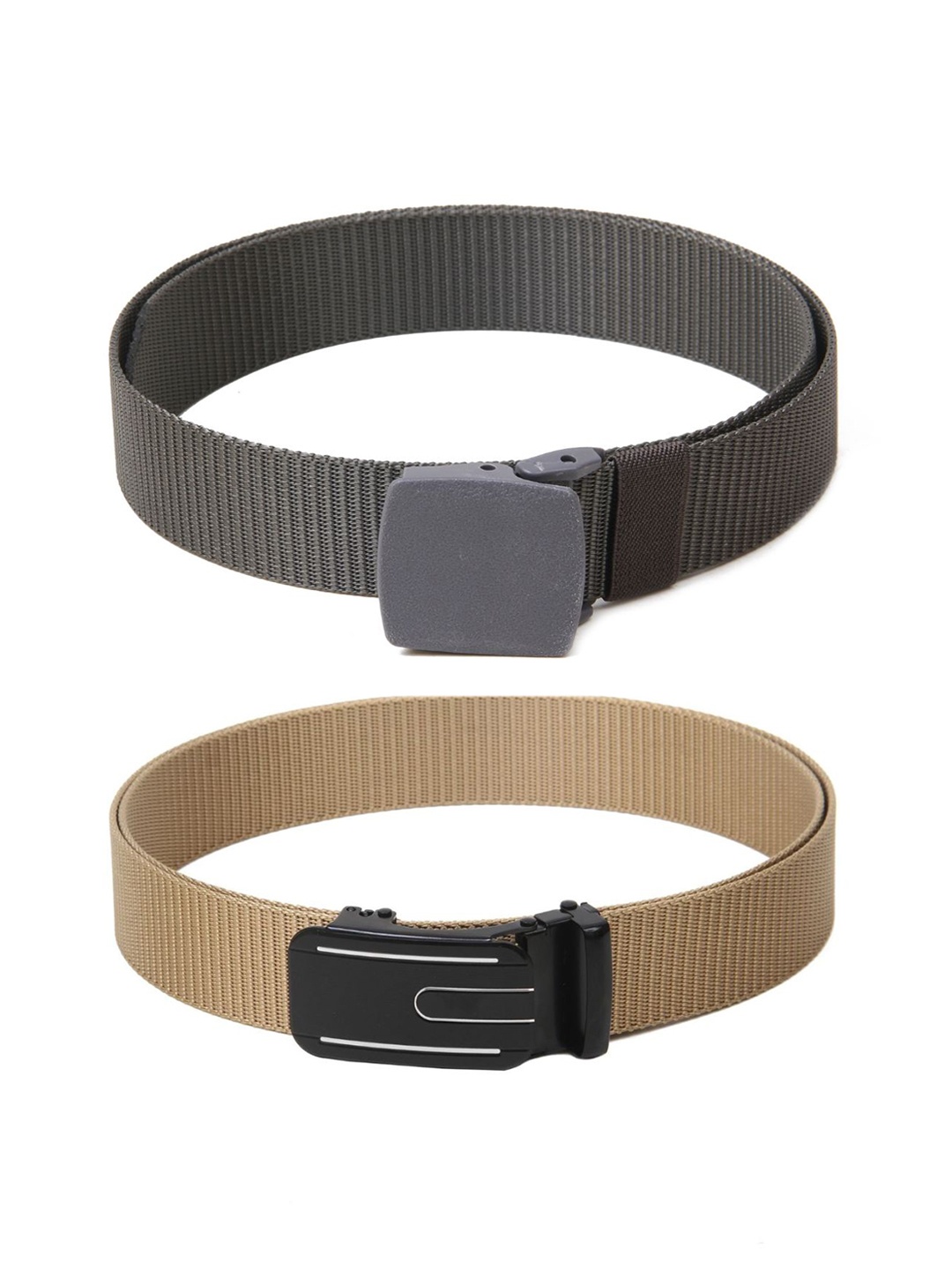

Calvadoss Boys Set of 2 Textured Belts, Grey