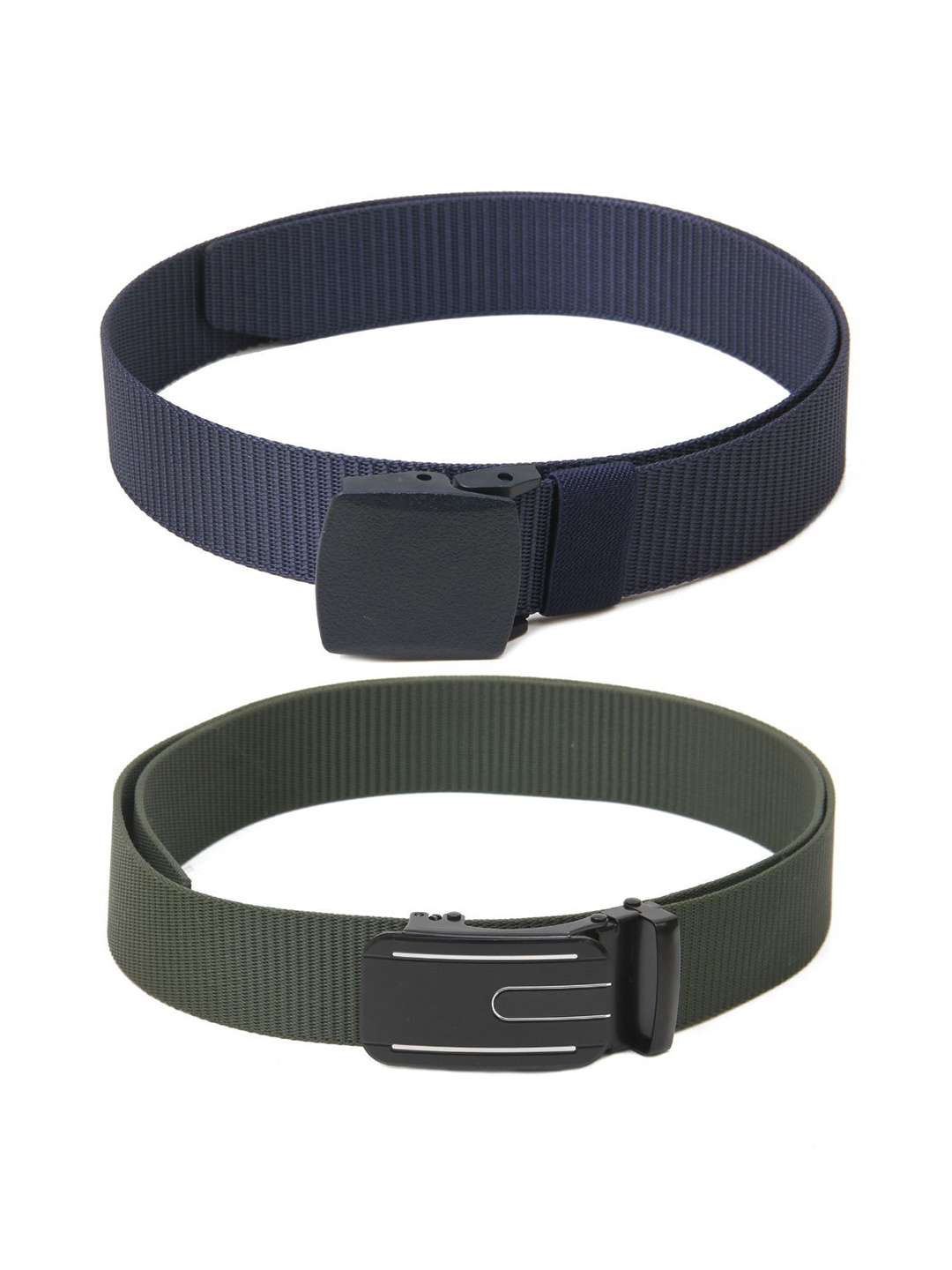 

Calvadoss Boys Set Of 2 Textured Canvas Belts, Navy blue