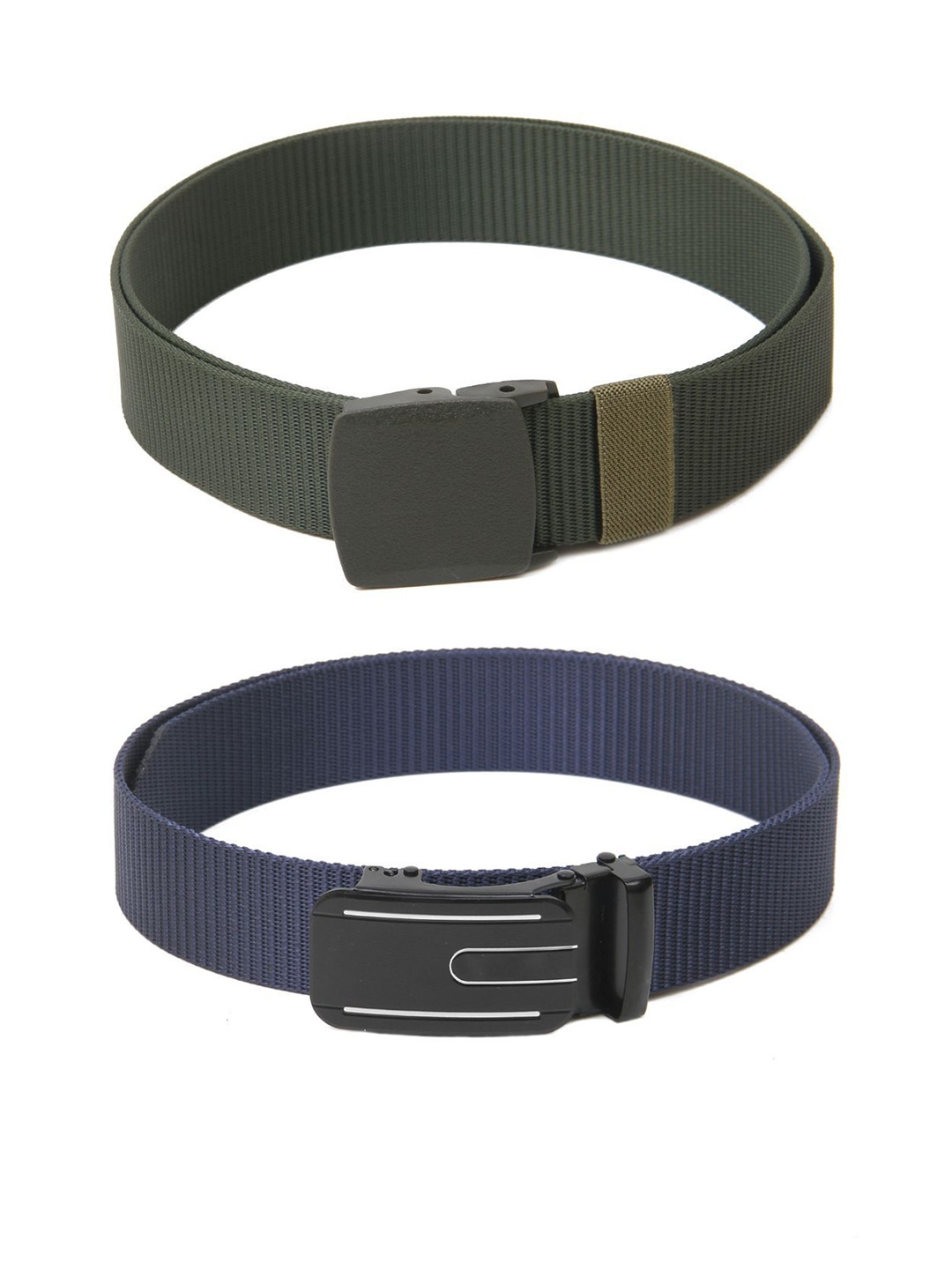 

Calvadoss Boys Set Of 2 Textured Belts, Green