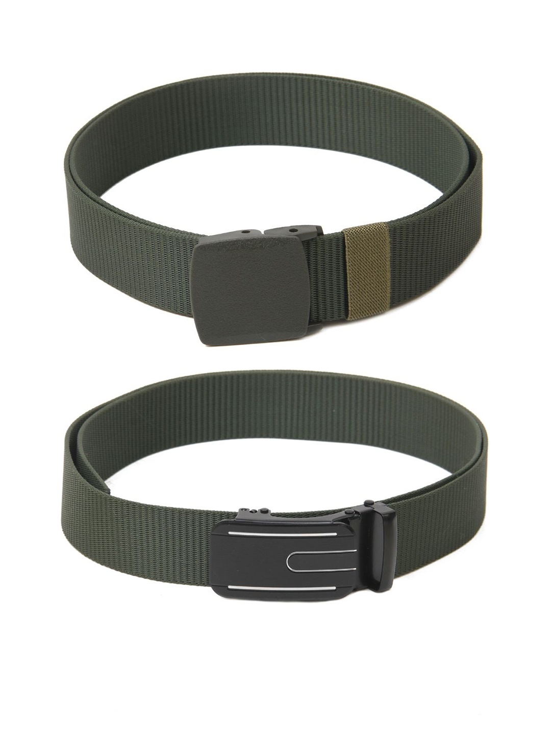 

Calvadoss Boys Set Of 2 Textured Canvas Belts, Green