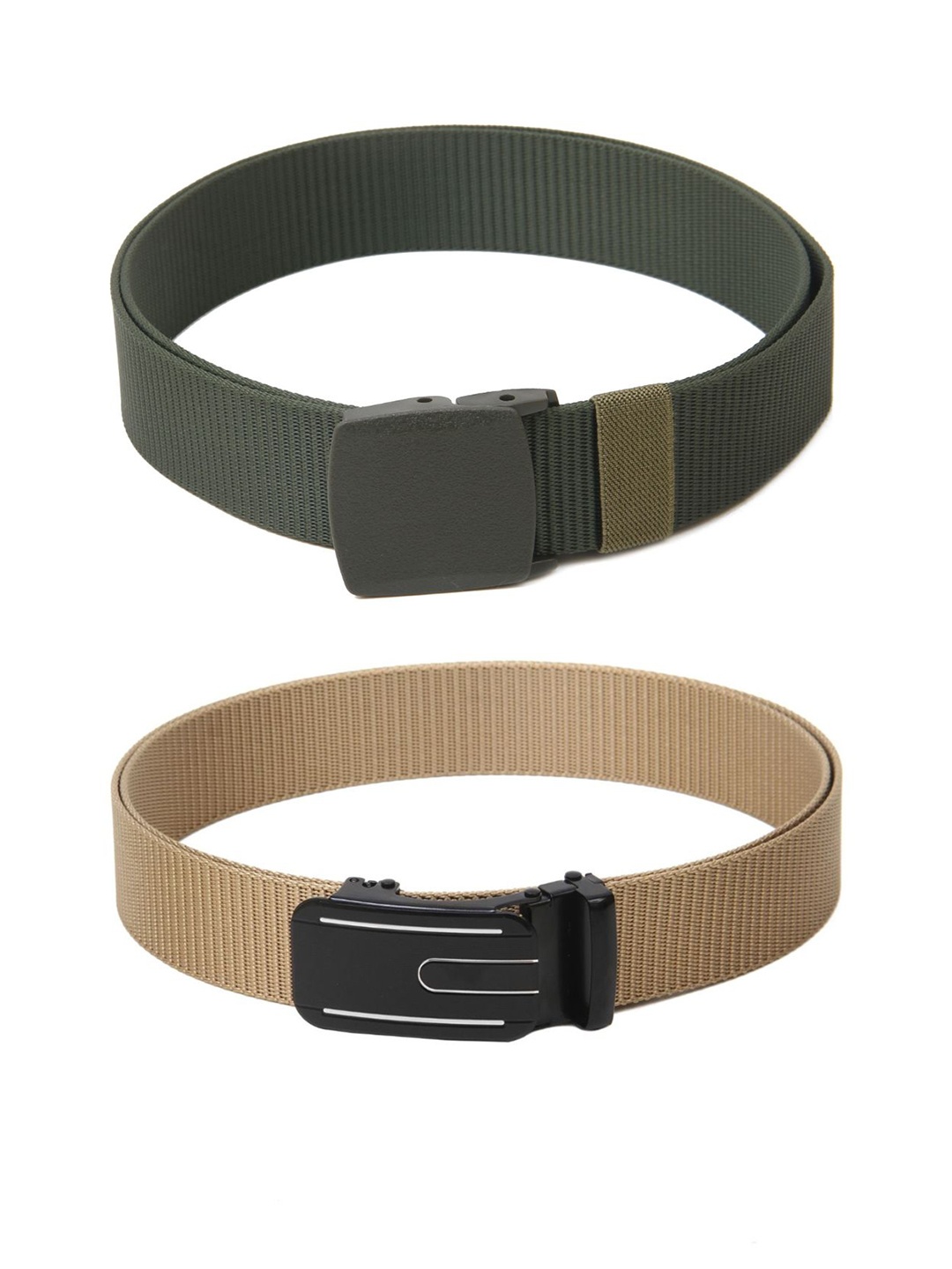 

Calvadoss Boys Set Of 2 Textured Belts, Green