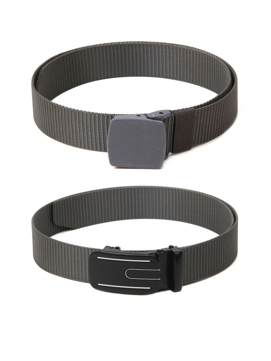 

Calvadoss Boys Set Of 2 Textured Canvas Belts, Grey