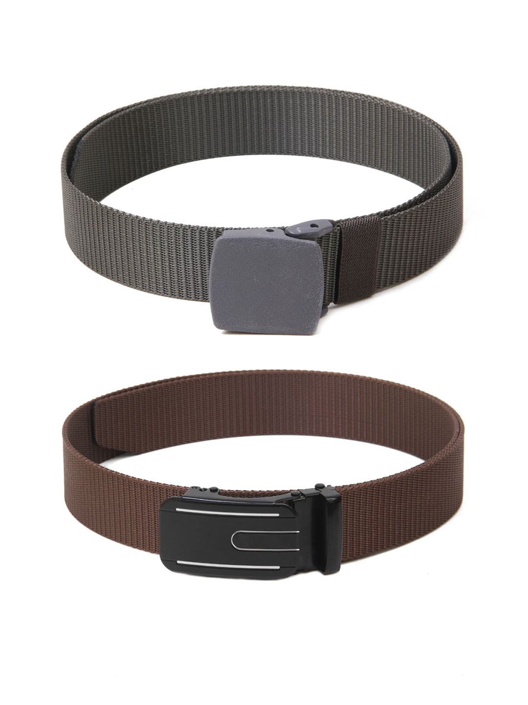 

Calvadoss Boys Set of 2 Textured Belts, Grey
