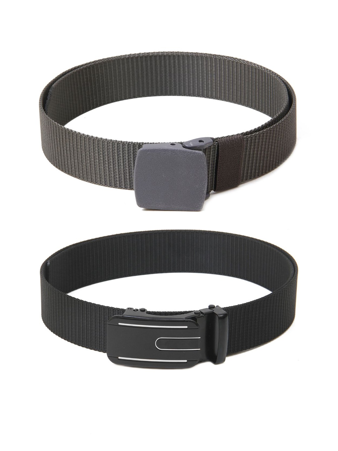 

Calvadoss Boys Set Of 2 Textured Belts, Grey