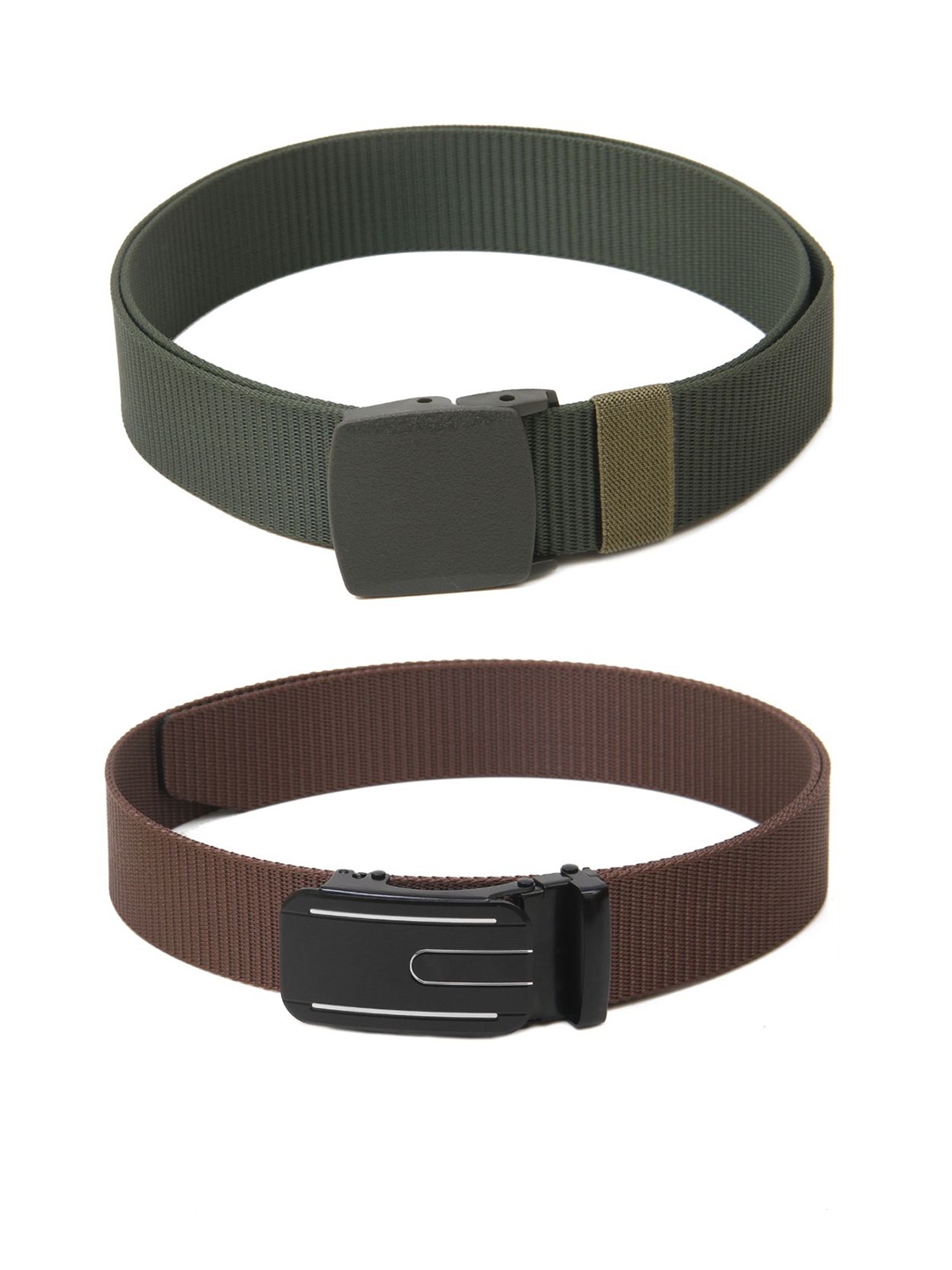 

Calvadoss Boys Set Of 2 Textured Belts, Green