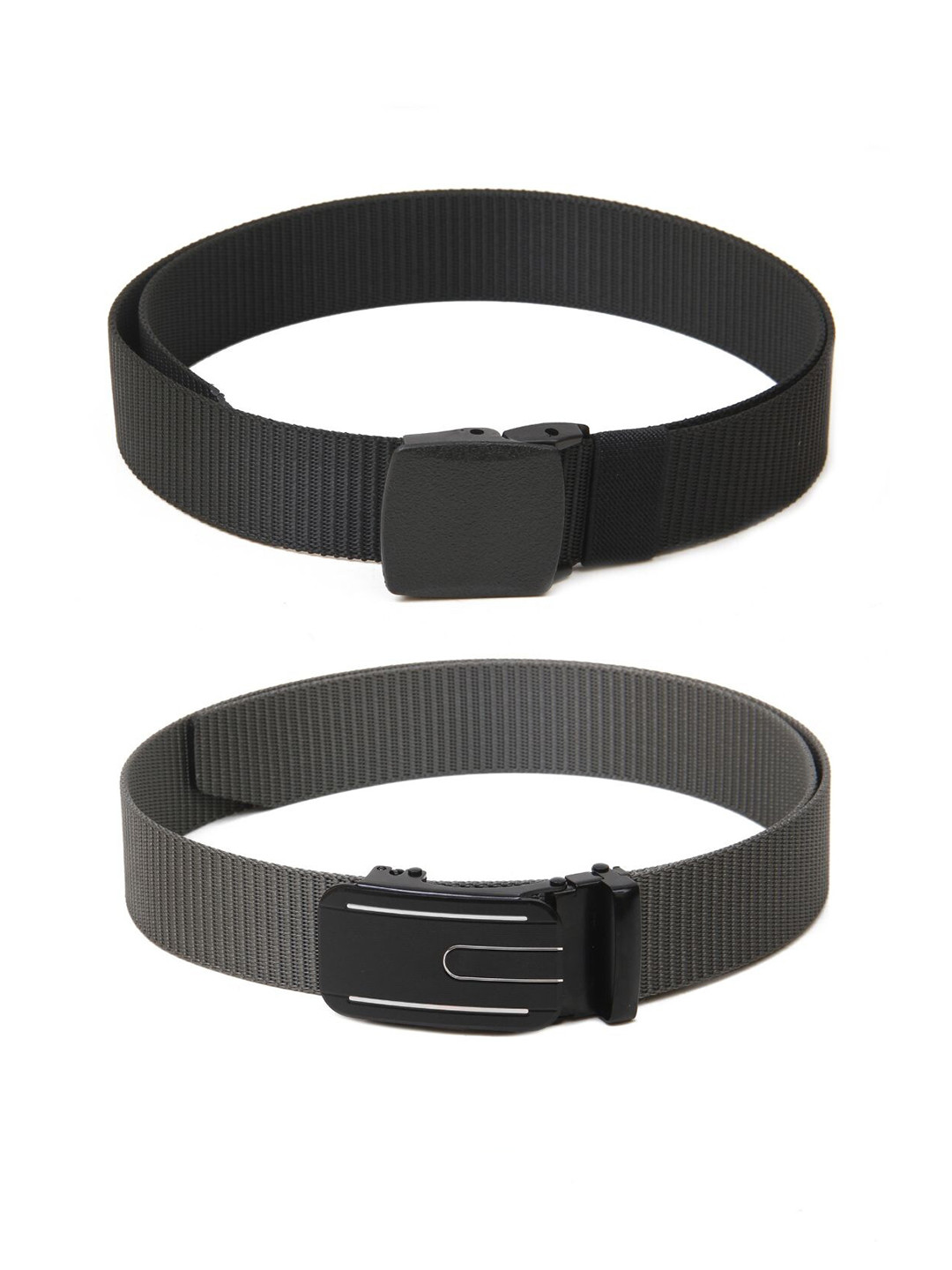 

Calvadoss Boys Set Of 2 Textured Canvas Belt, Black