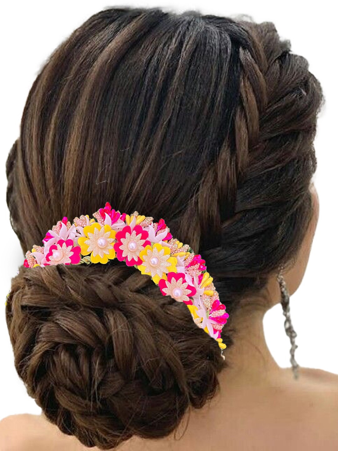 

VAGHBHATT Floral Hair Accessory Set, Pink