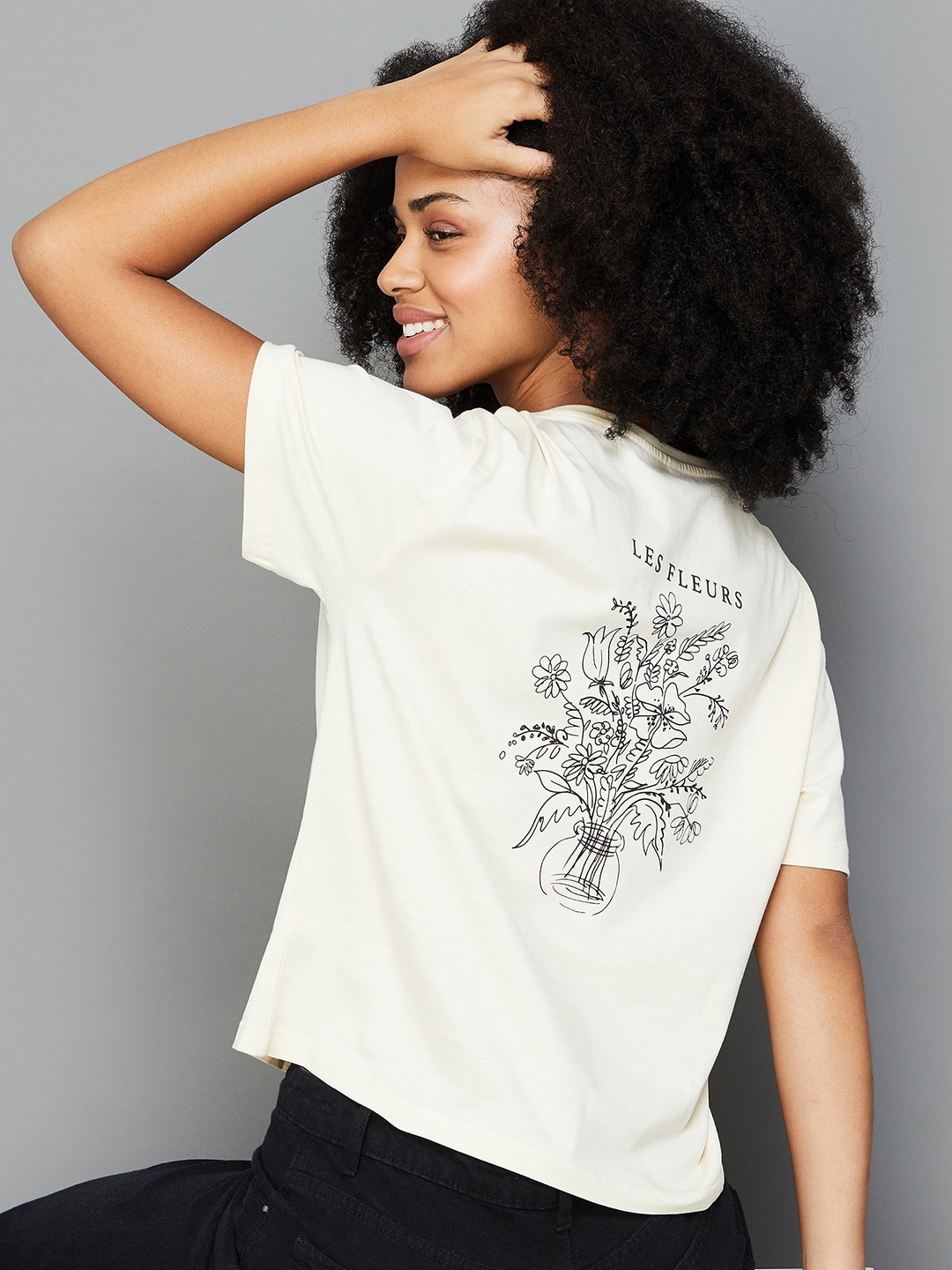 

Fame Forever by Lifestyle Graphic Print Pure Cotton Tshirt, Yellow