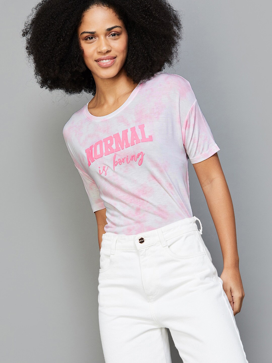 

Fame Forever by Lifestyle Typography Printed Tshirt, Coral