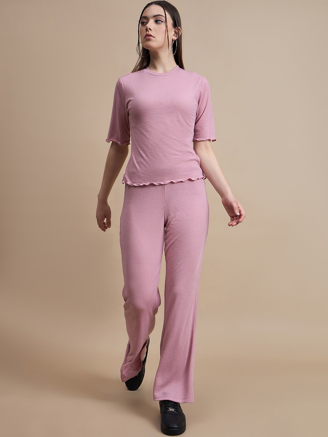 

The Roadster Lifestyle Co.Pink Pure Cotton Top & Trousers Co-Ords