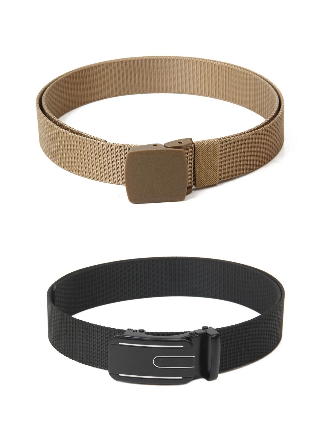 

Calvadoss Men Set Of 2 Textured Canvas Belt, Beige