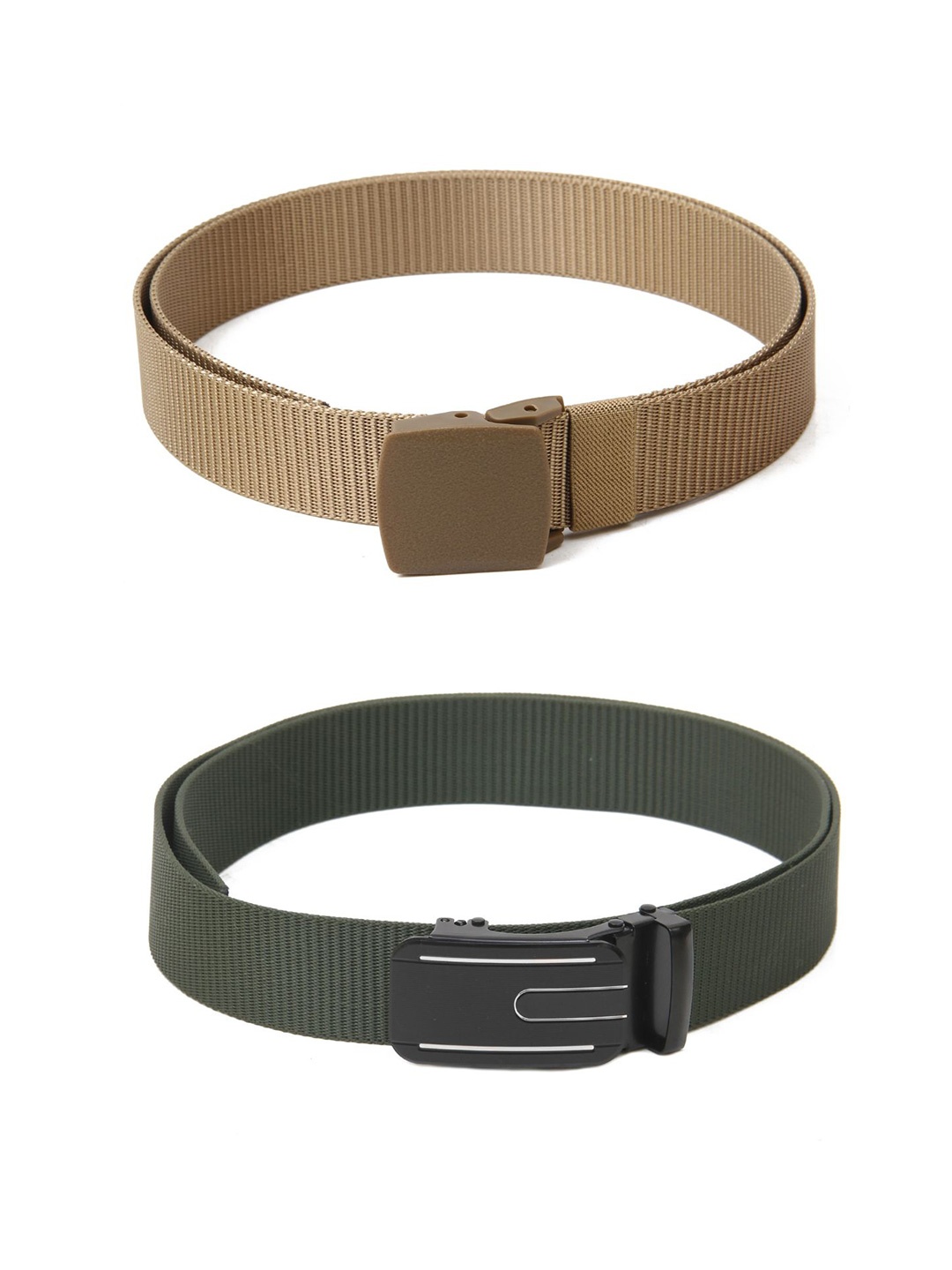 

Calvadoss Men Set Of 2 Textured Belt, Beige