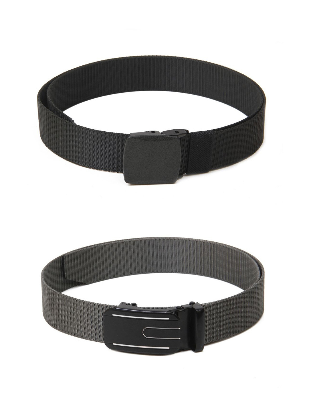 

Calvadoss Men Set Of 2 Textured Canvas Belt, Black