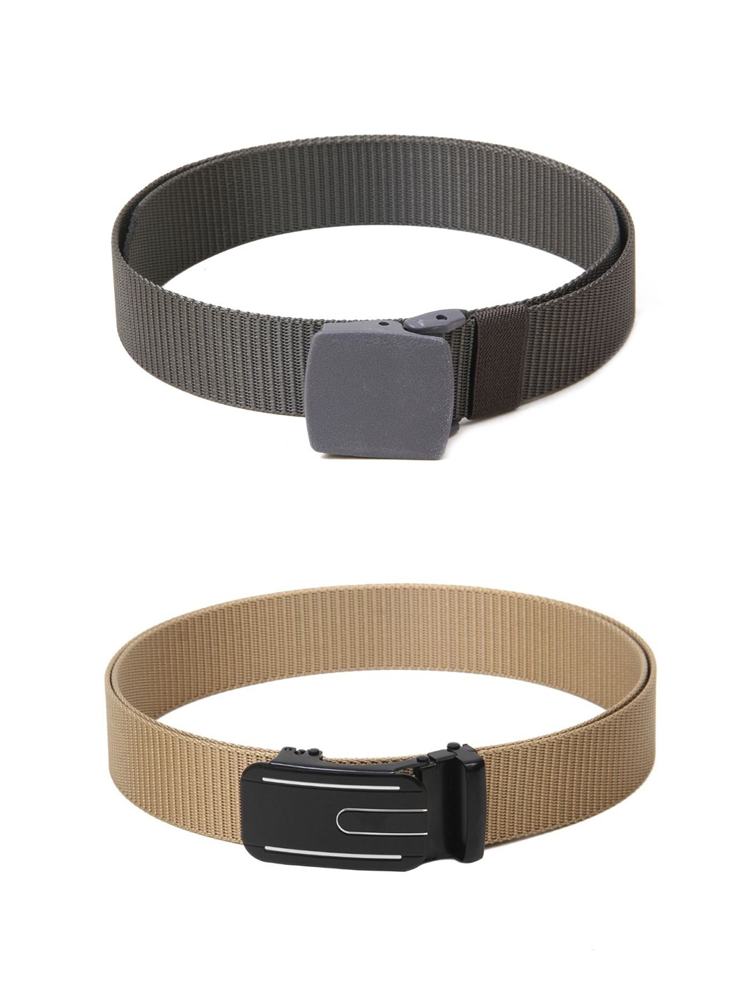 

Calvadoss Men Set Of 2 Textured Belt, Grey