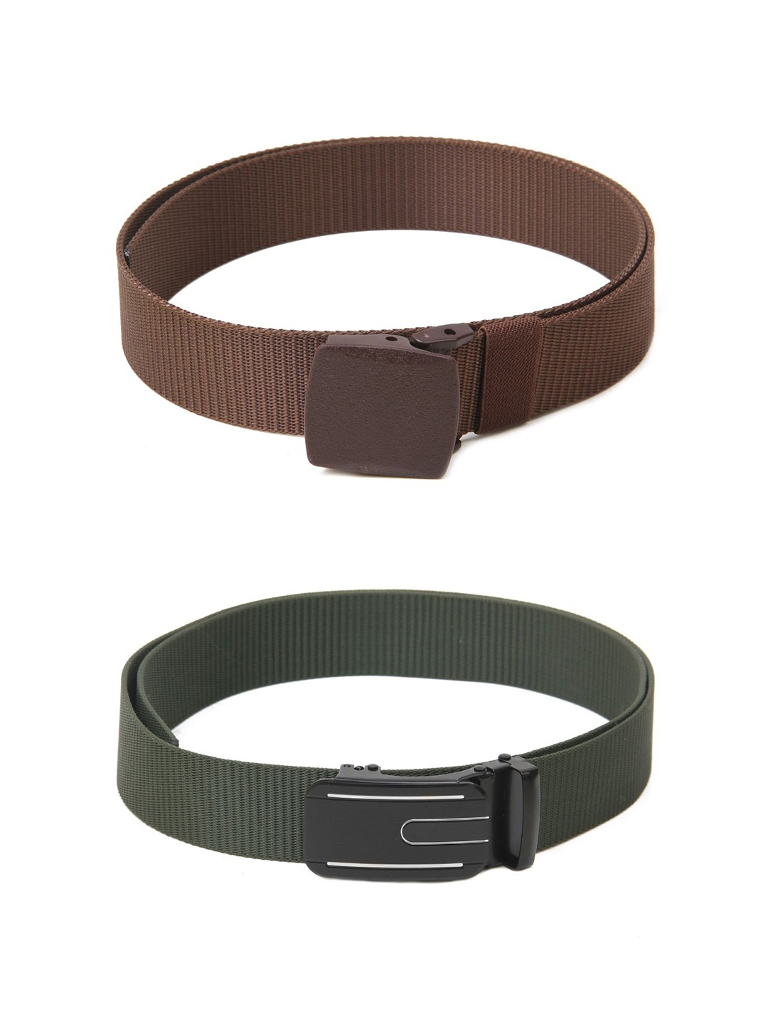 

Calvadoss Men Set Of 2 Textured Belts, Brown