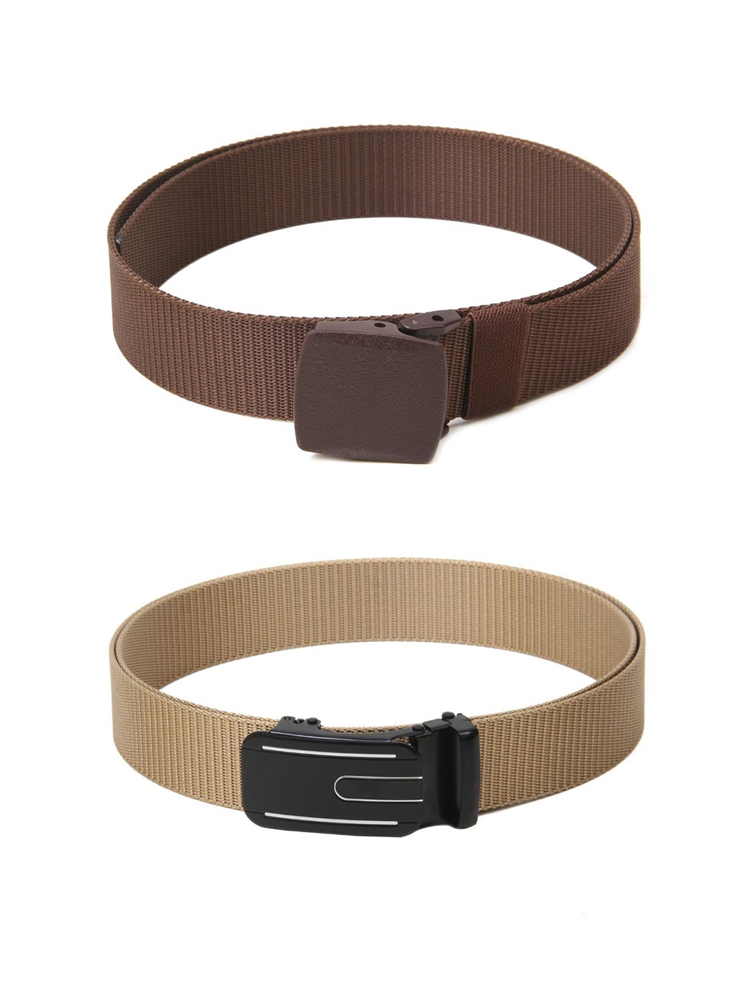 

Calvadoss Men Set Of 2 Textured Belts, Brown