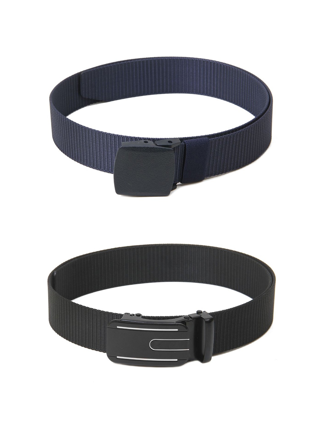 

Calvadoss Men Set Of 2 Textured Belts, Navy blue