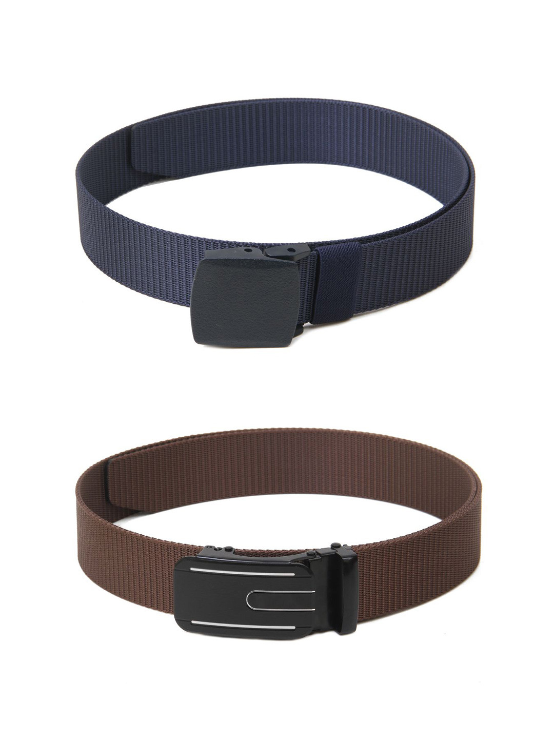 

Calvadoss Men Set Of 2 Textured Belt, Navy blue