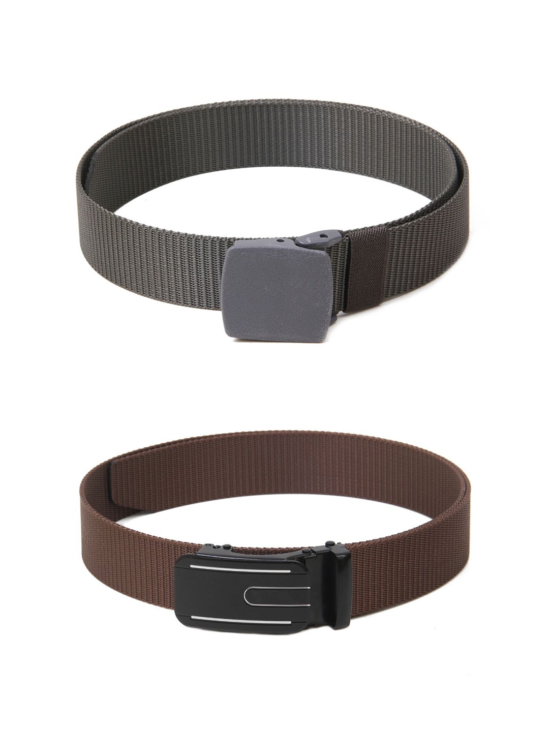 

Calvadoss Men Set Of 2 Textured Belt, Grey