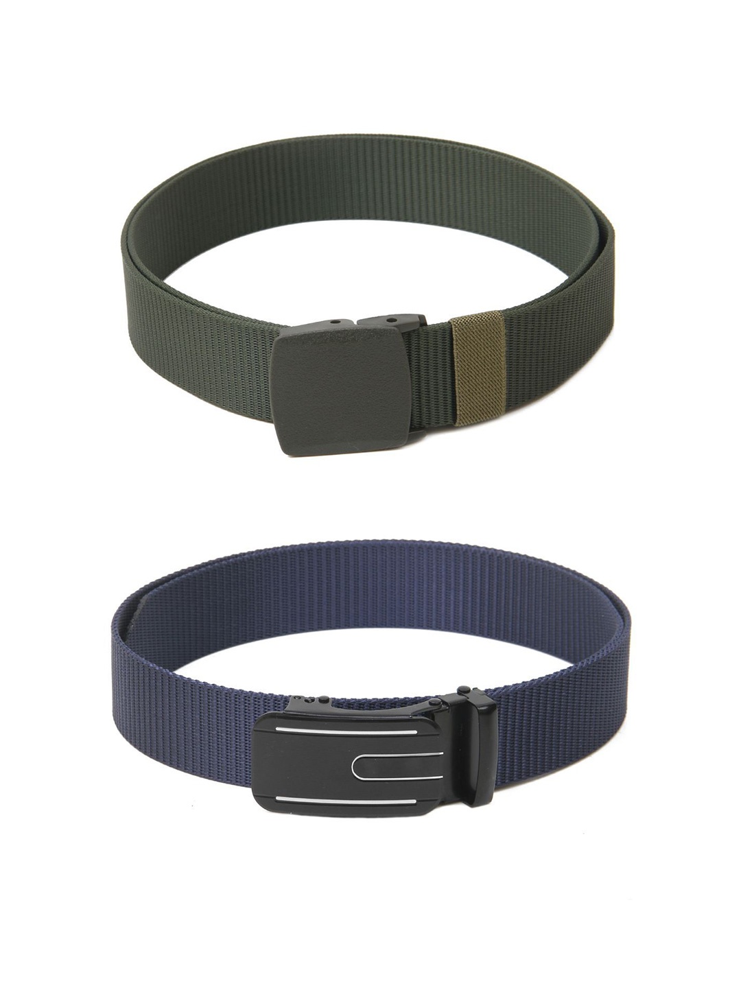 

Calvadoss Men Set Of 2 Textured Belt, Green