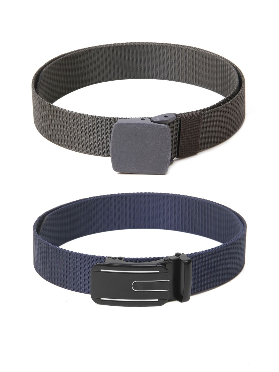 

Calvadoss Girls Set Of 2 Textured Canvas Belt, Grey