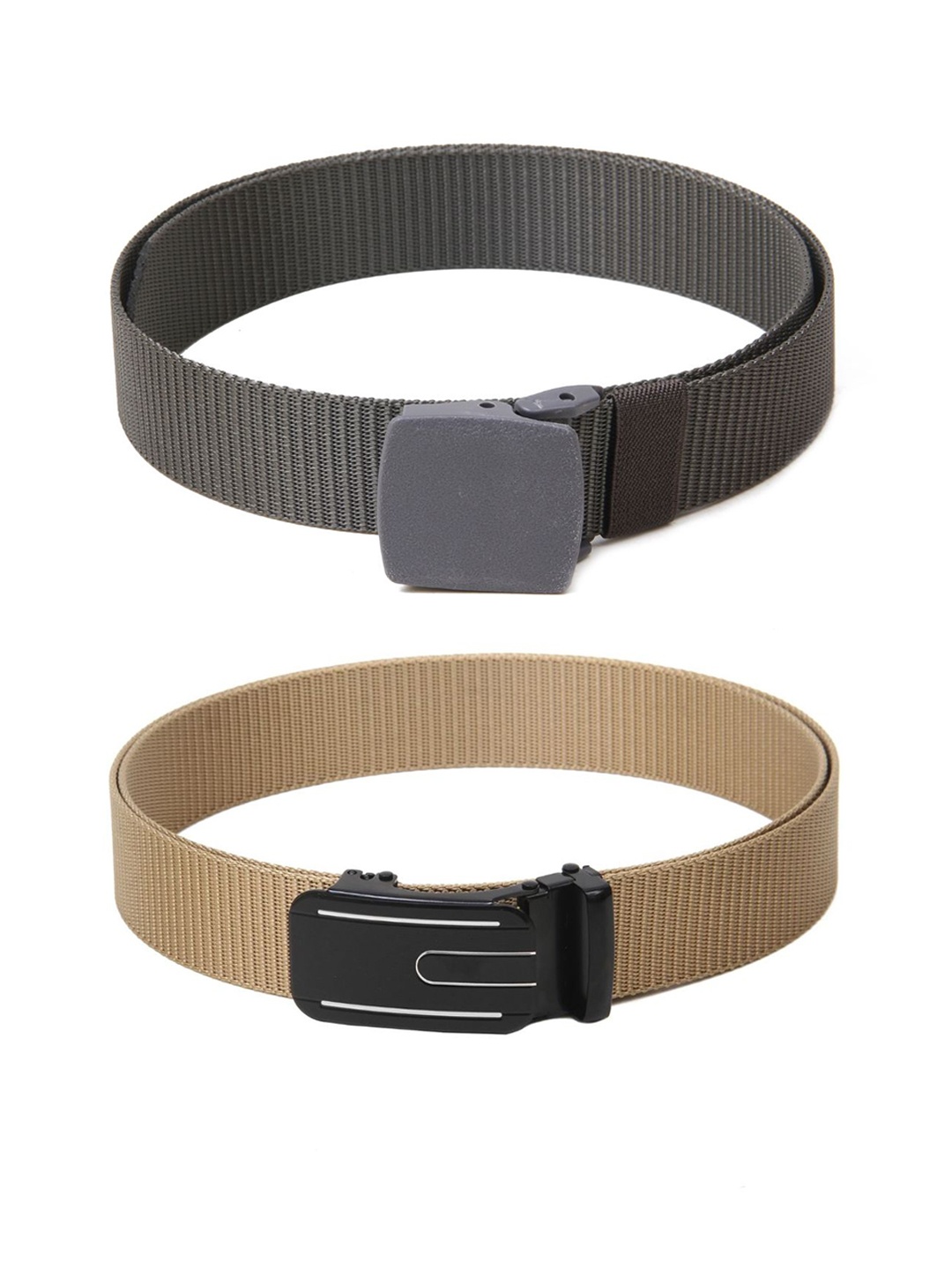 

Calvadoss Girls Set Of 2 Textured Wide Belt, Grey