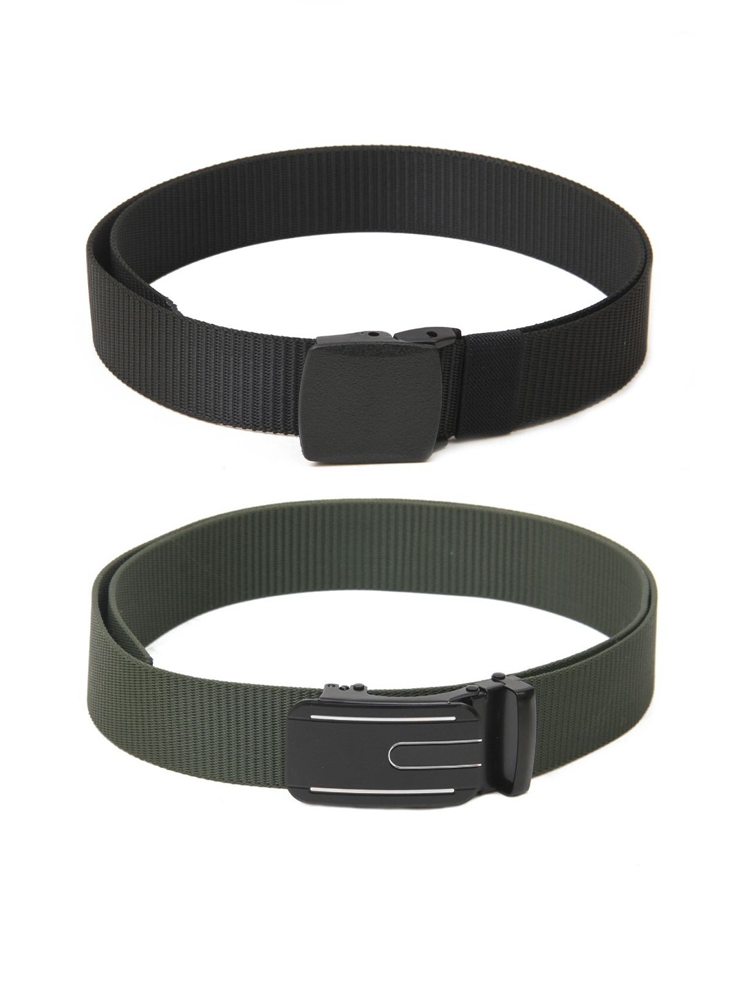 

Calvadoss Girls Set Of 2 Textured Belts, Black