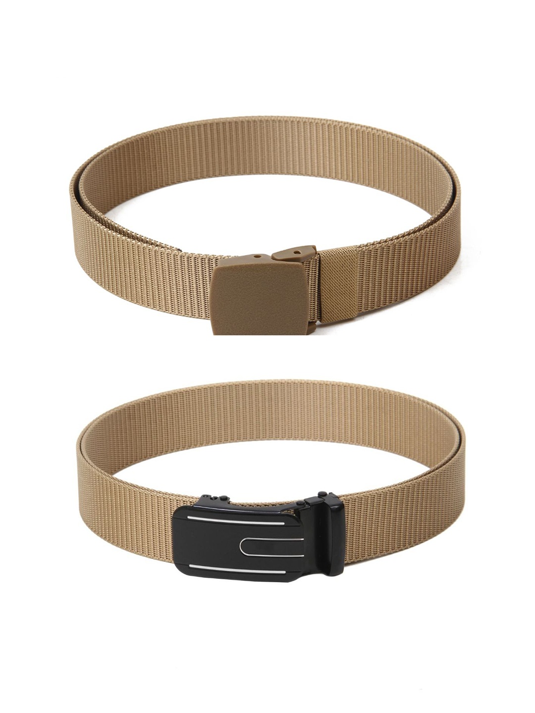 

Calvadoss Girls Set Of 2 Textured Wide Belt, Beige