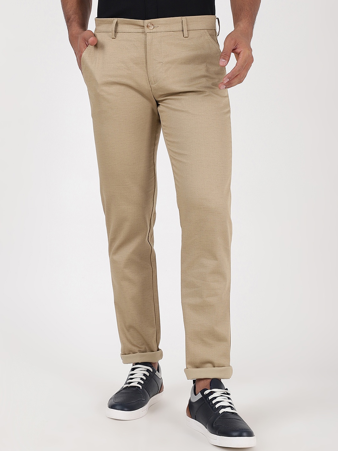 

Greenfibre Men Slim Fit Cotton Trouser, Beige