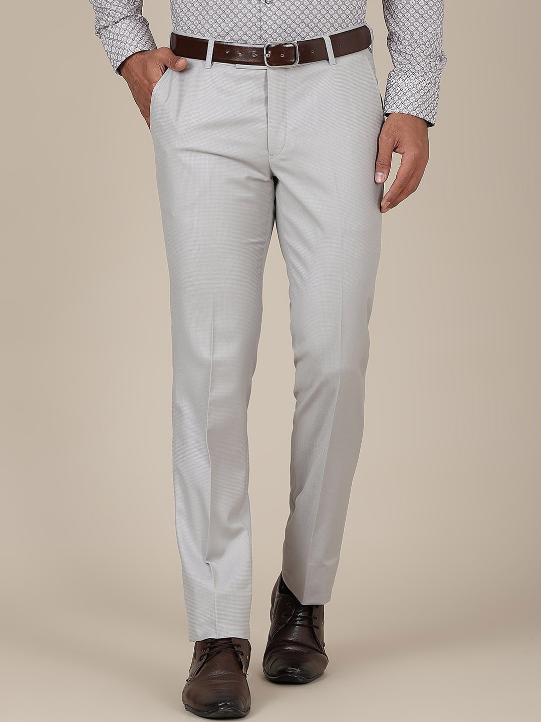 

METAL Men Slim Fit Trousers, Grey