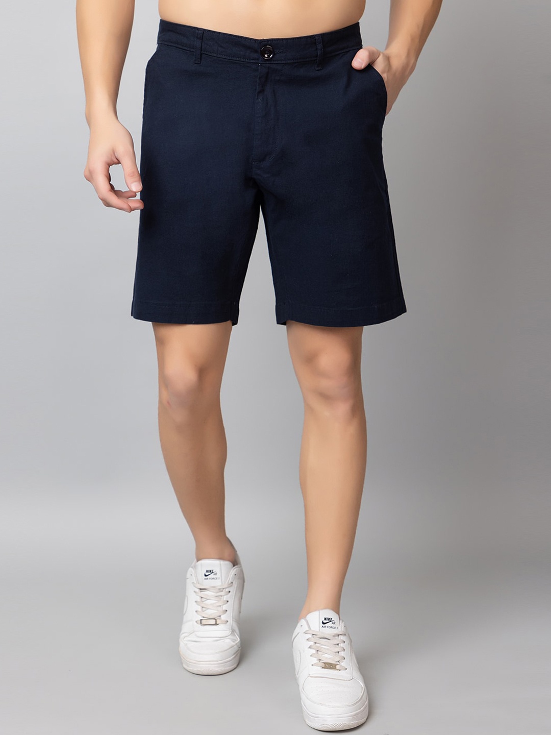 Club York Men Mid-Rise Chino Shorts, Navy blue