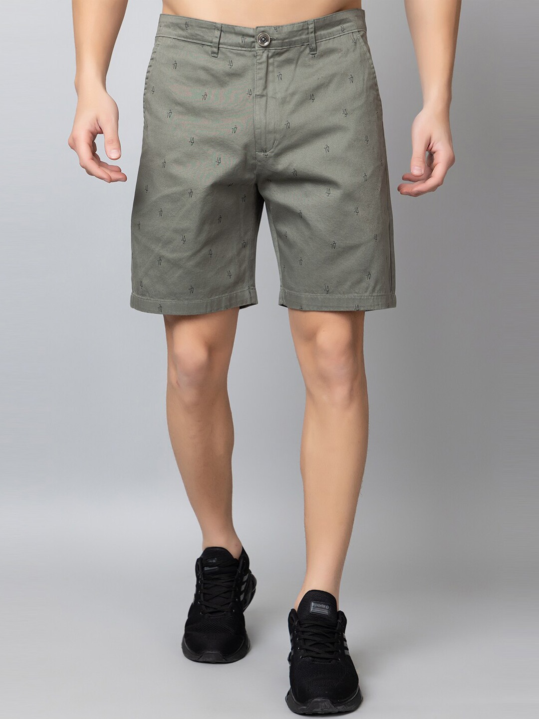

Club York Men Conversational Printed Cotton Shorts, Green