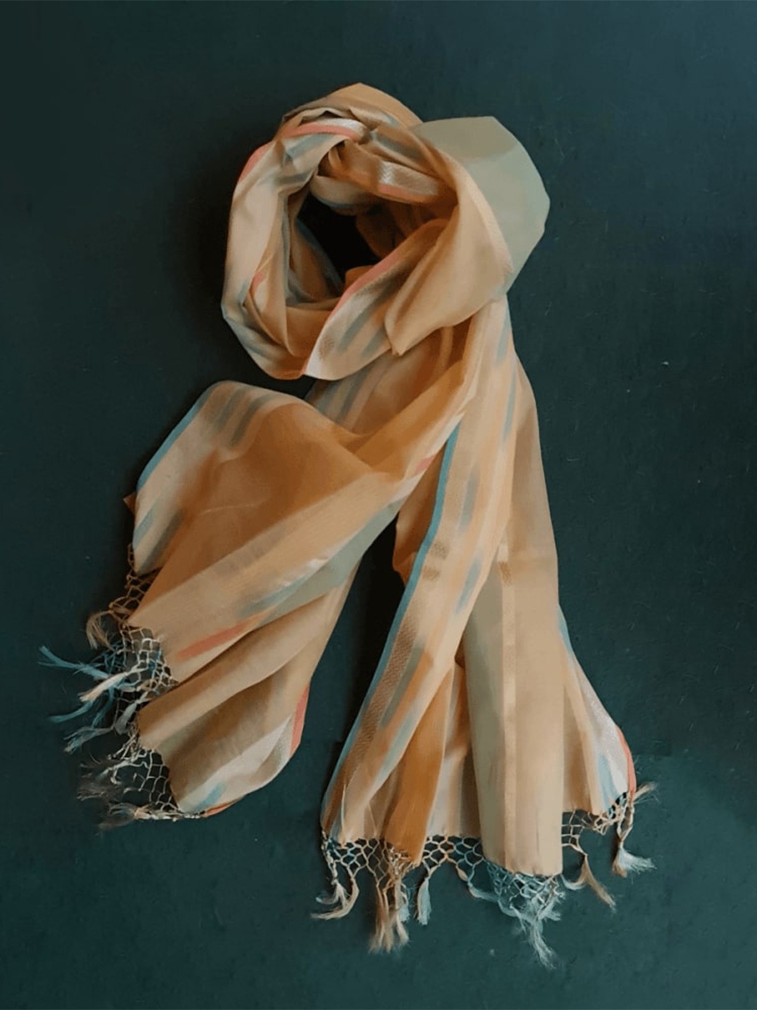 

Peepul Tree Dyed Silk Ikat Dupatta, Green