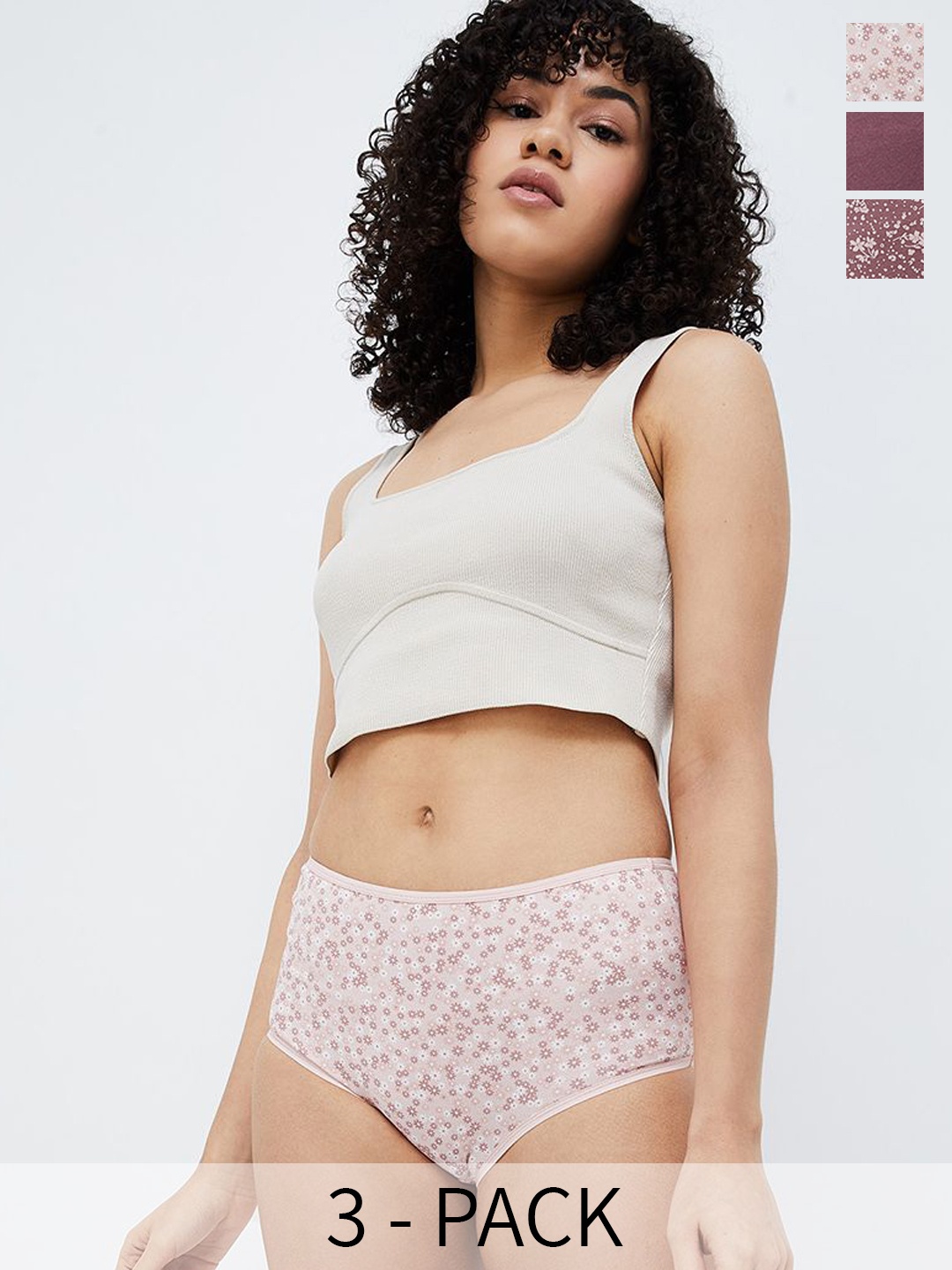 

Ginger by Lifestyle Pack Of 3 Printed Hipster Briefs, Purple