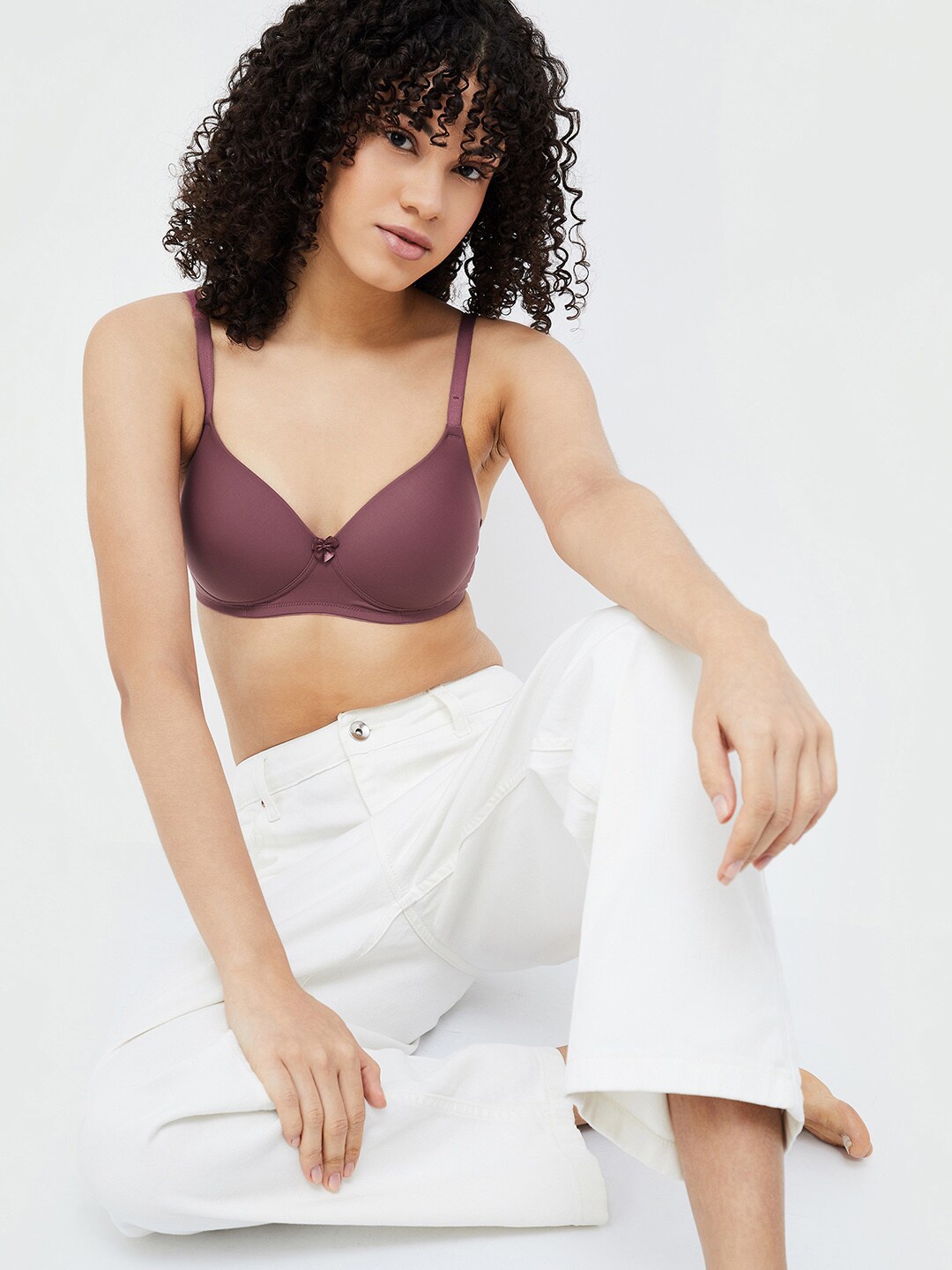 

Ginger by Lifestyle Bra Full Coverage Lightly Padded T-shirt Bra With All Day Comfort, Purple