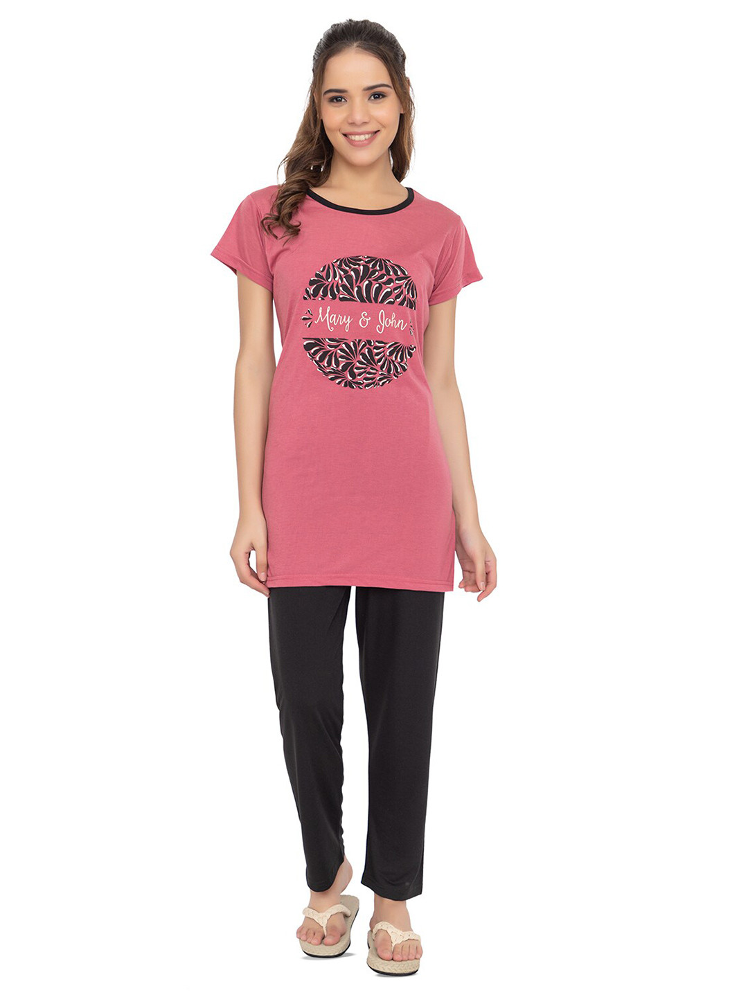 

TWENTY ME Printed Night suit, Pink