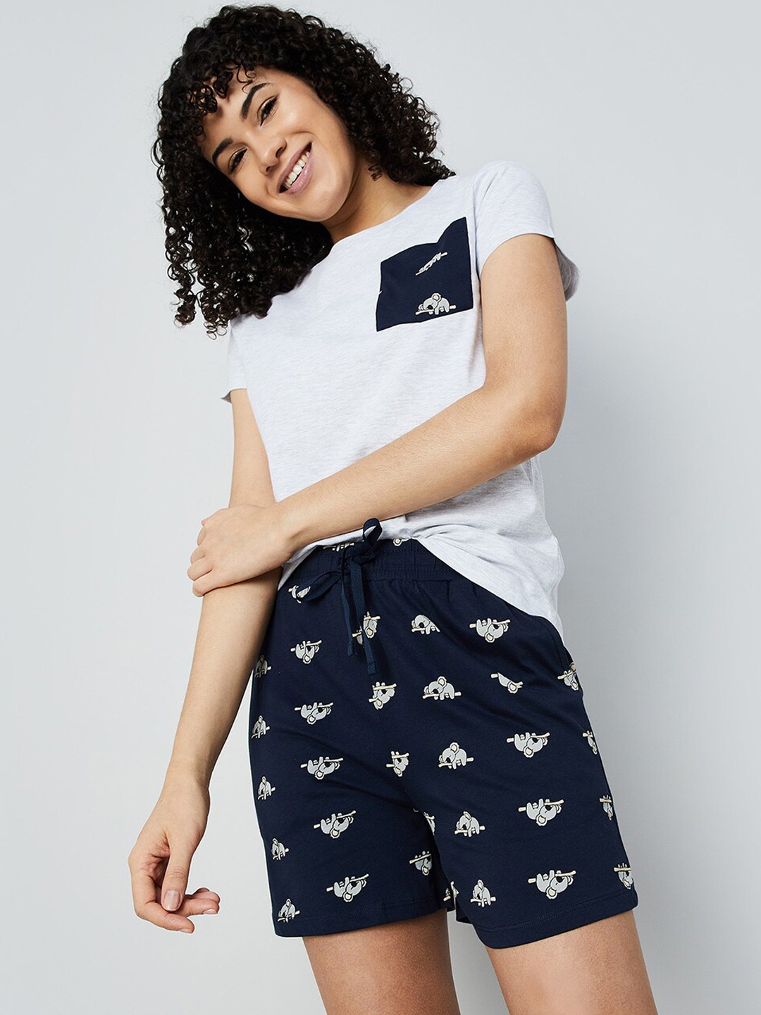 

Ginger by Lifestyle Graphic Printed Pure Cotton Night suit, Blue