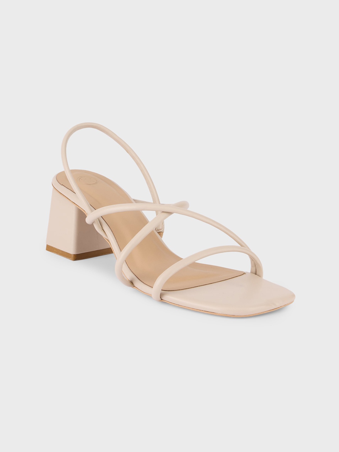 

20Dresses Beige Open Toe Block Heels