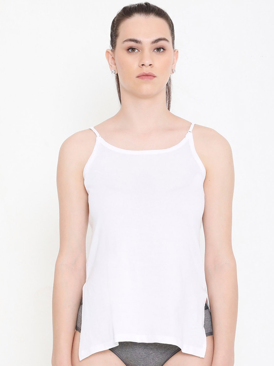 

Feelings Non Padded Pure Cotton Kurti Slip Camisole with Adjustable Straps, White