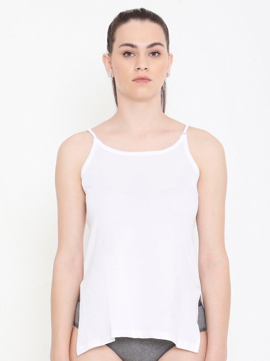 

Feelings Non Padded Pure Cotton Kurti Slip Camisole with Adjustable Straps, White